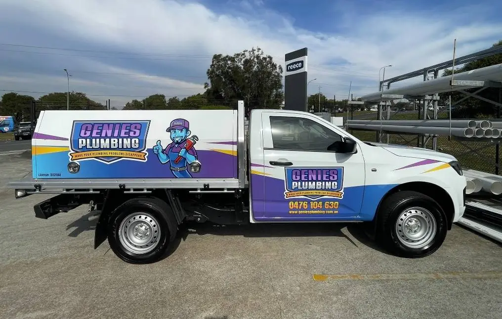 A Genies Plumbing van